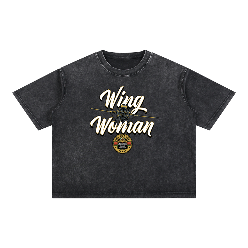 Wing Woman Mineral Wash Boxy Cotton T-Shirt
