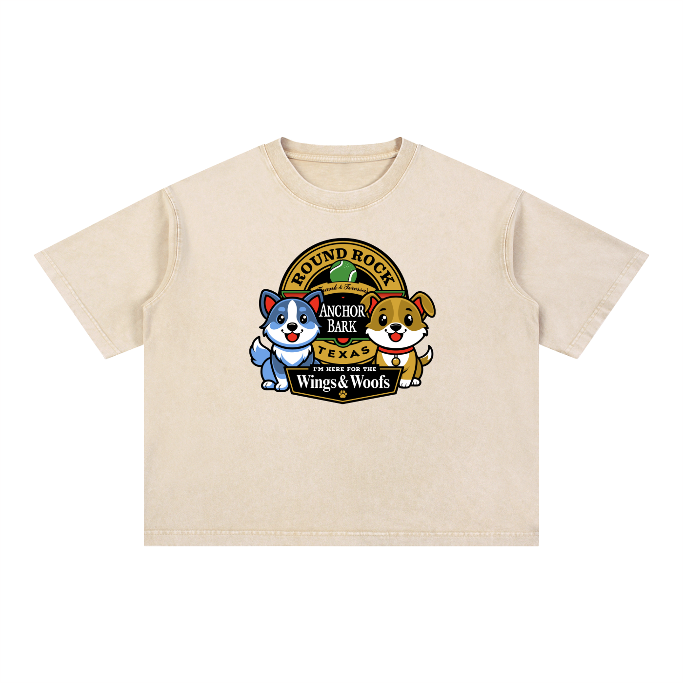 Anchor Bark Mineral Wash Boxy Cotton T-Shirt