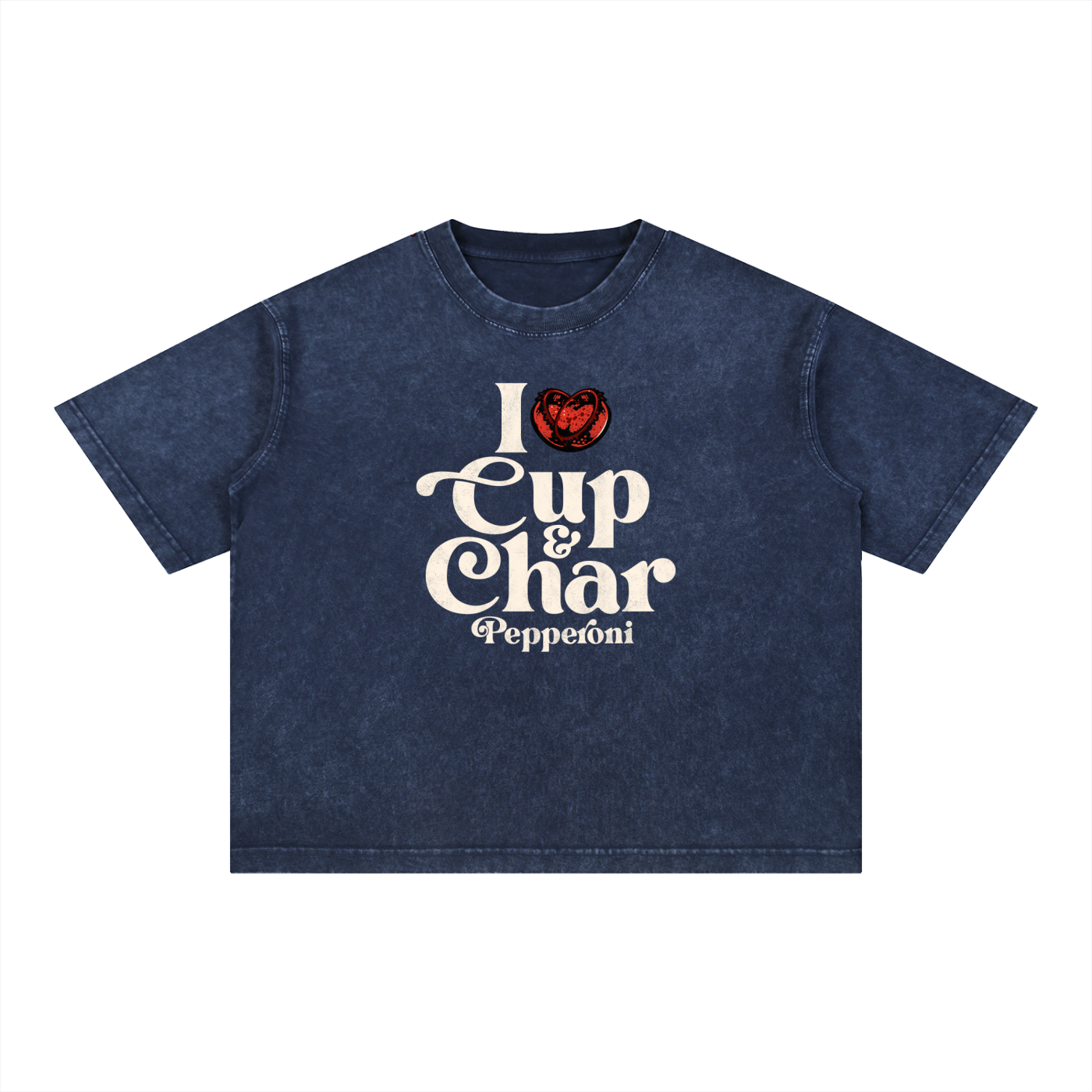 I Heart Cup and Char Mineral Wash Boxy Cotton T-Shirt